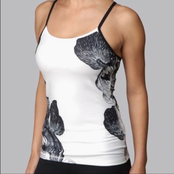lululemon athletica Tops - Lululemon Power Y Tank Black Lithograph Iris